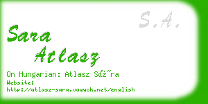 sara atlasz business card